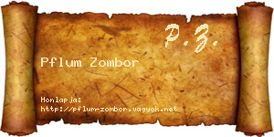 Pflum Zombor névjegykártya